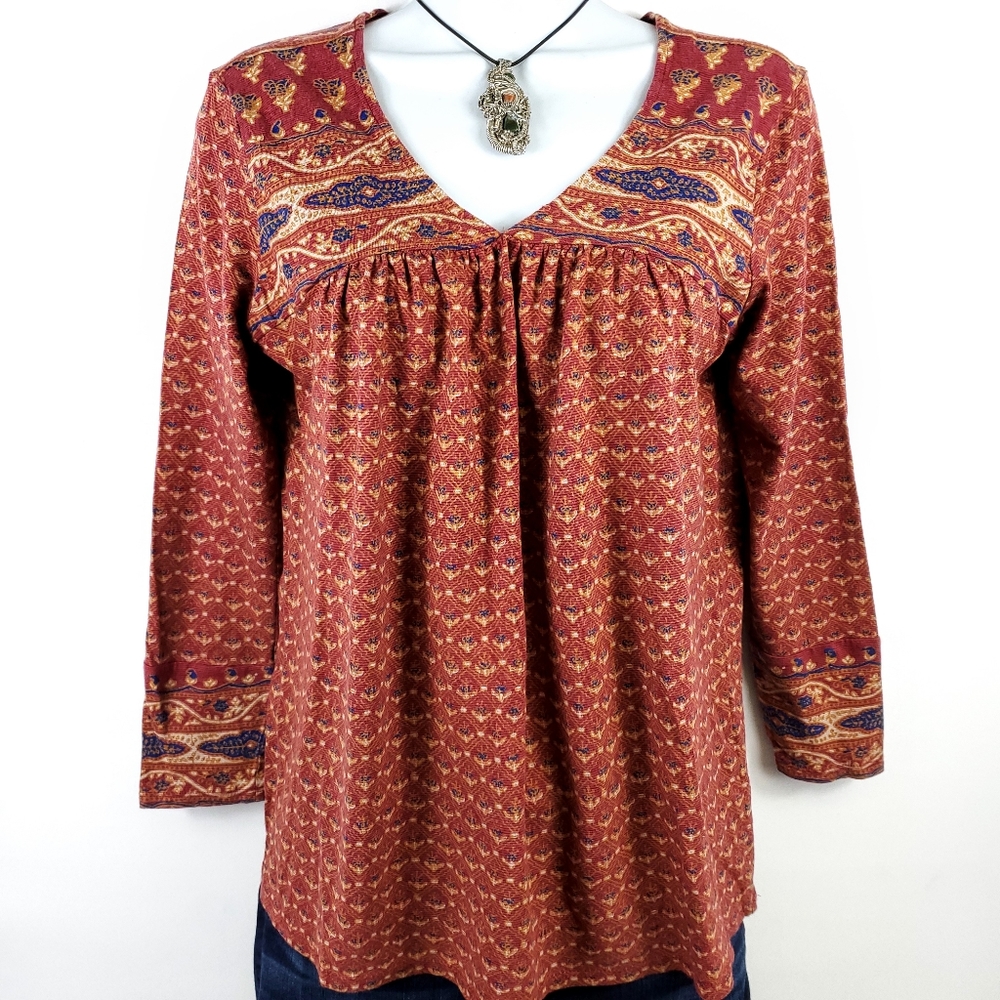 LUCKY BRAND Boho Tunic Peasant Top
